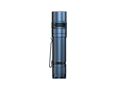 Fenix E35R rechargeable LED flashlight blue anodized aluminum body with side clip on Tampa Home & Garden Store