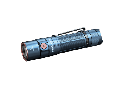 Fenix E35R EDC flashlight blue anodized aluminum with pocket clip rechargeable on Tampa Home & Garden Store