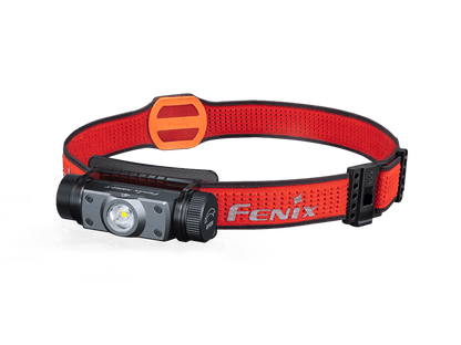 Headlamp Fenix HM62-T lightweight trail running headlamp with red strap and orange accent on Tampa Home & Garden Store