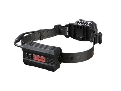 Fenix HP35R headlamp with adjustable strap and external battery pack in black on Tampa Home & Garden Store