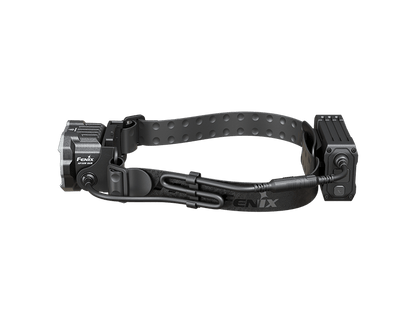 Fenix HP35R headlamp with black adjustable perforated strap and side battery pack on Tampa Home & Garden Store