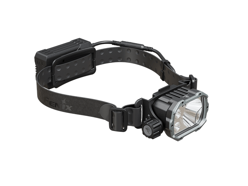 Fenix HP35R headlamp on adjustable black strap with rugged housing by Fenix Store on Tampa Home & Garden Store