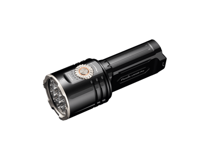 Fenix LR35R Pro handheld searchlight, palm-sized black aluminum body on Tampa Home & Garden Store