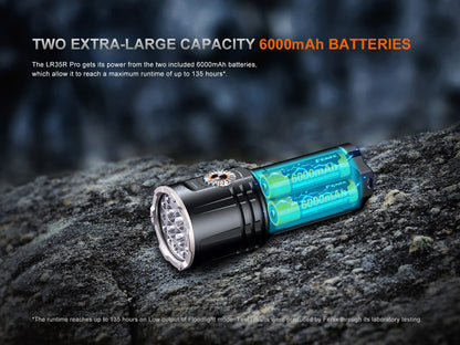 Fenix LR35R Pro searchlight handheld torch with twin 6000mAh batteries on Tampa Home & Garden Store