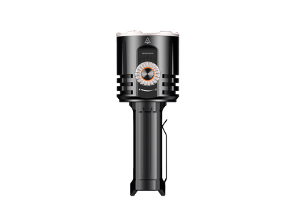 Fenix LR35R PRO rechargeable palm-sized searchlight with orange ring dial and black body on Tampa Home & Garden Store