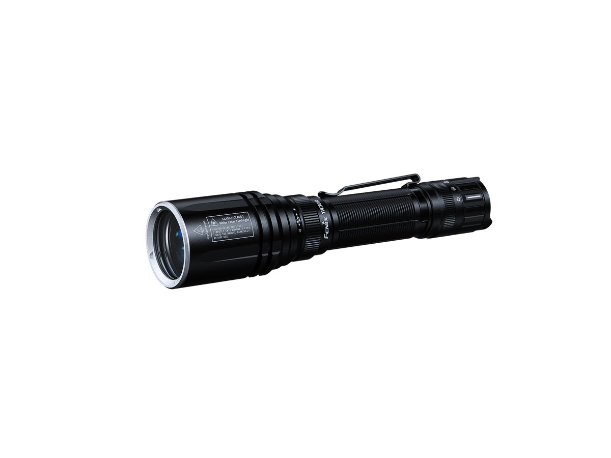 Fenix TK30R black tactical flashlight with aluminum body and pocket clip rechargeable on Tampa Home & Garden Store