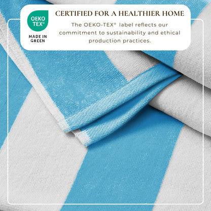 Cotton And Velour Cabana Stripe Beach Towel