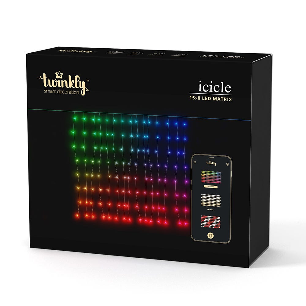 Twinkly 120-Light LED Wall Light Generation I icicle 15x8 LED matrix box with app control on Tampa Home & Garden Store