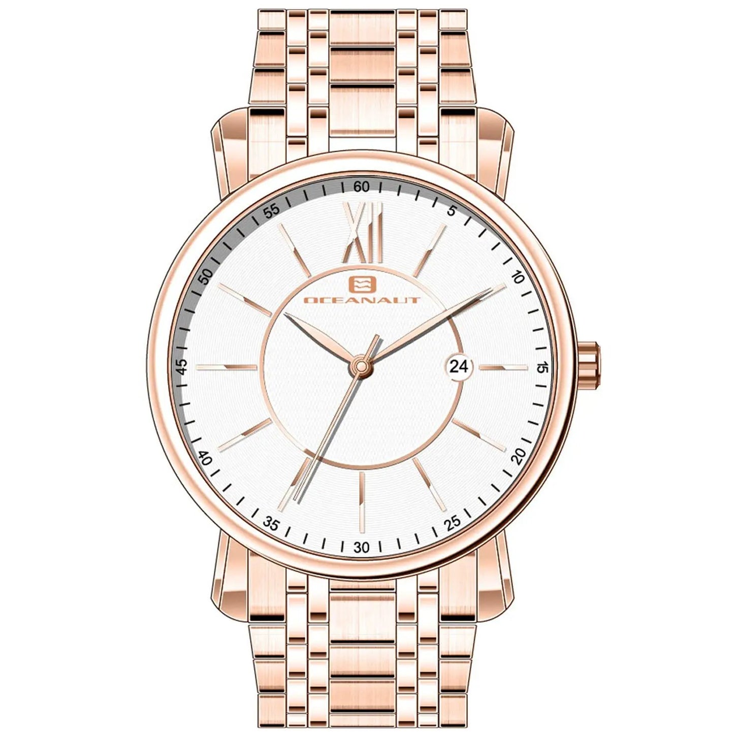 Watch Oceanaut men's expedition rose gold-tone steel bracelet white dial with date on Tampa Home & Garden Store