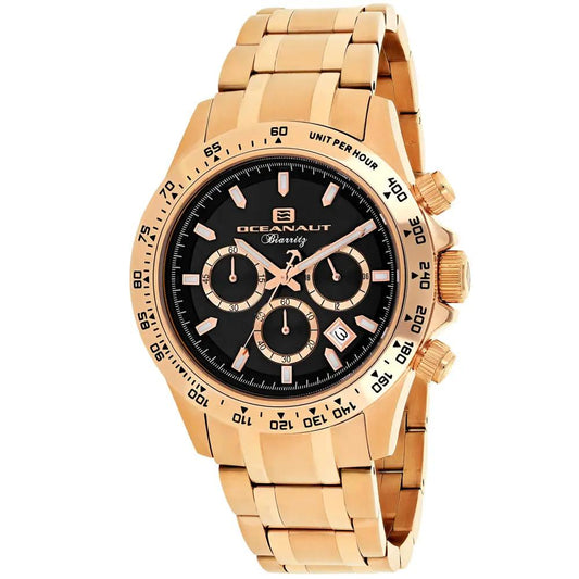 Oceanaut Biarritz men's watch rose gold stainless steel with black chronograph dial on Tampa Home & Garden Store