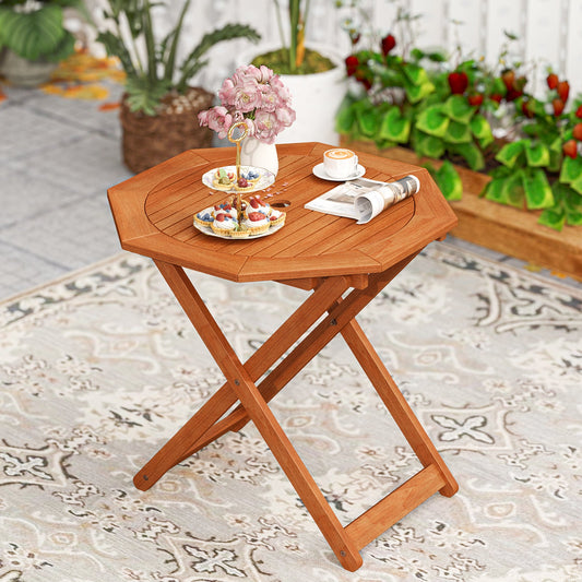 Octagon Folding Patio Table with 2 Inches Umbrella Hole - Tampa Home & Garden Store