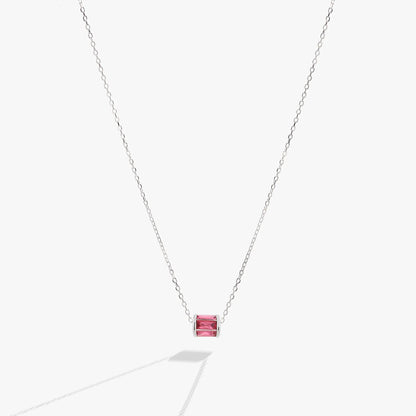 October Birthstone Pendant Necklace with pink gemstone on silver chain Alex and Ani on Tampa Home & Garden Store