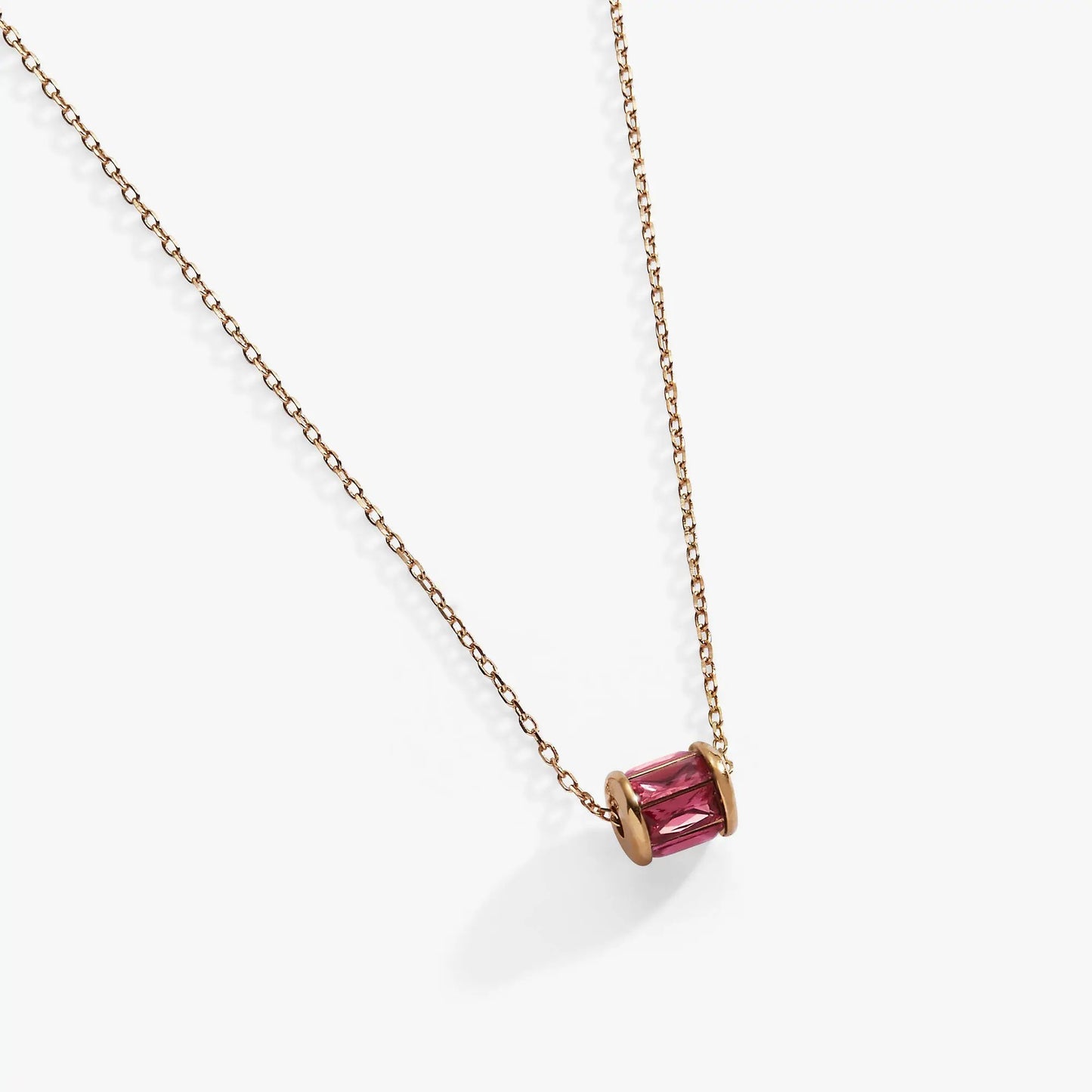 October Birthstone Pendant Necklace by ALEX AND ANI with pink gemstone in gold-tone bezel on chain on Tampa Home & Garden Store