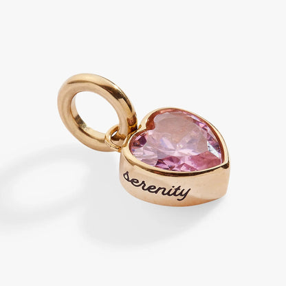 October Serenity Heart Birthstone Charm Bracelet