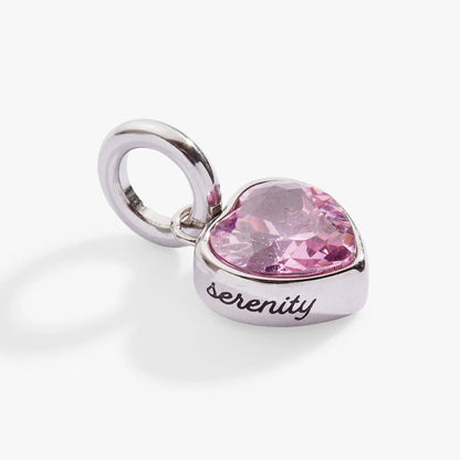 October Serenity Heart Birthstone Charm Bracelet