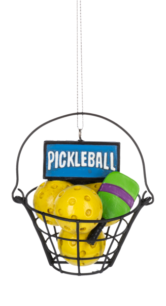 Pickle Ball Basket Ornament - Tampa Home & Garden Store