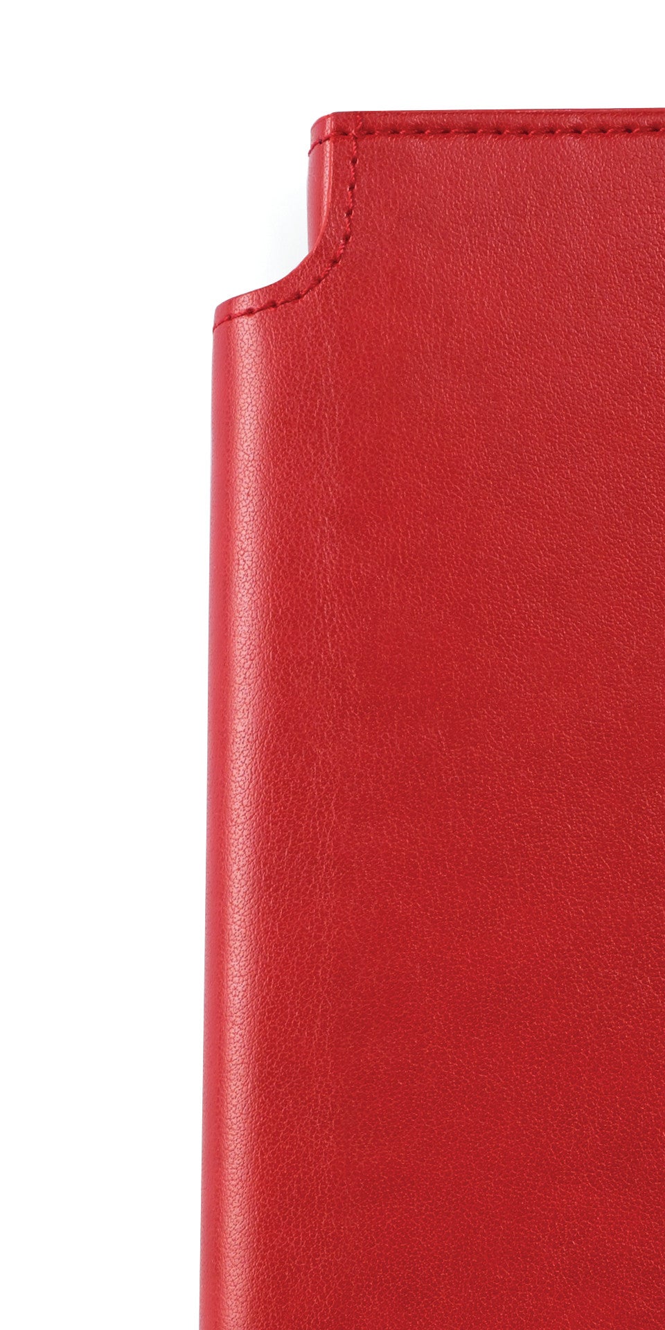 Medium crimson leather journal by A.T. Cross with red textured cover and visible stitching on Tampa Home & Garden Store
