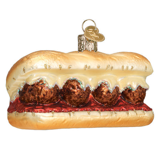 Adorno de cristal con forma de sándwich de albóndigas