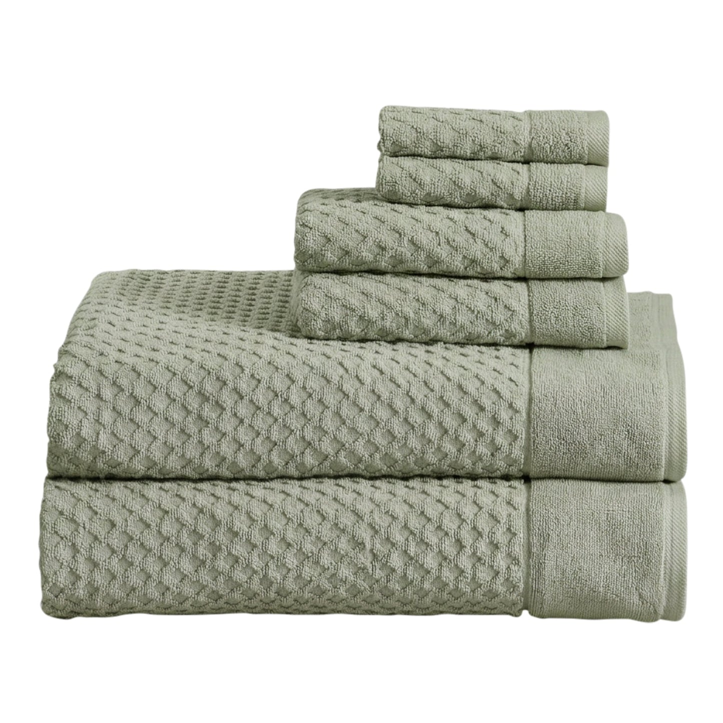 Cotton Diamond Waffle Weave Bath Towel Set