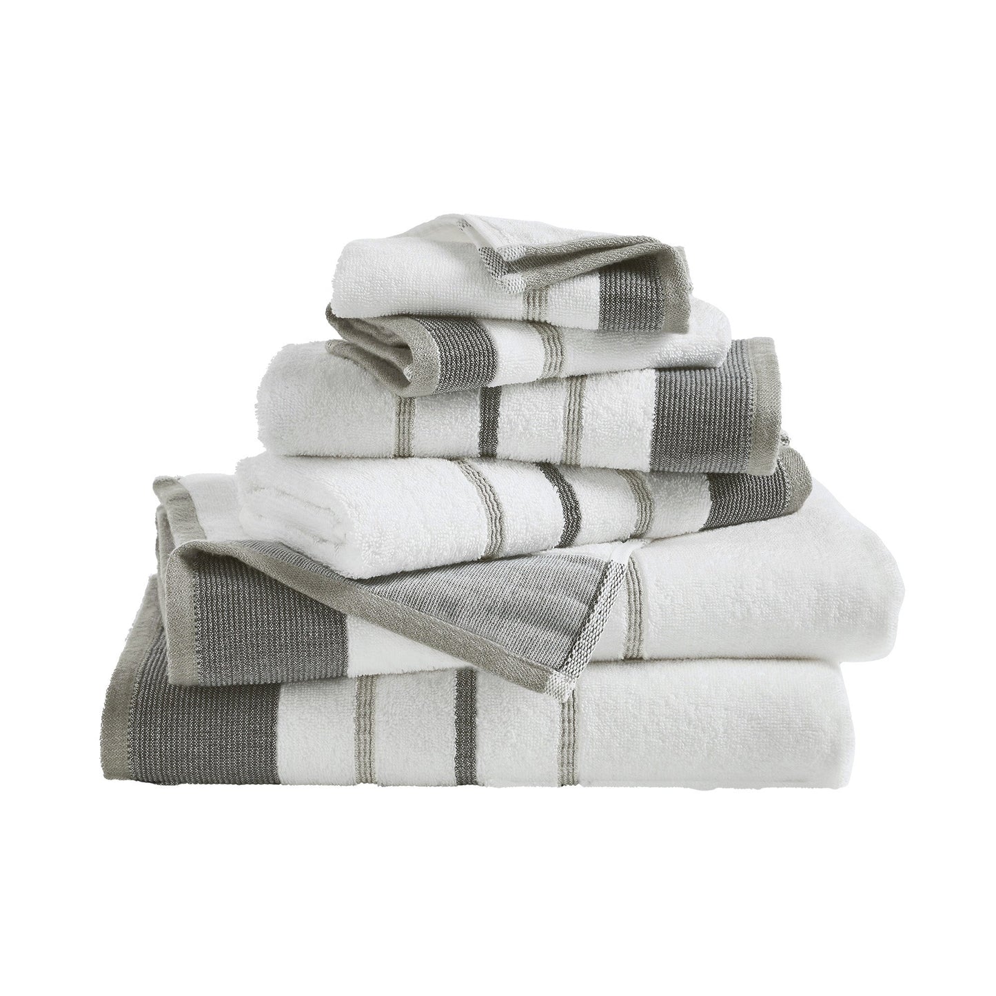Soft Cotton Bath Towel Set and Stripe Detail