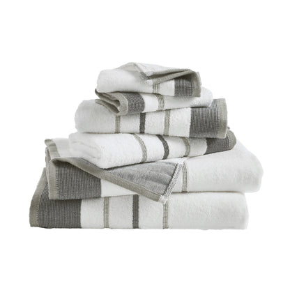 Soft Cotton Bath Towel Set and Stripe Detail