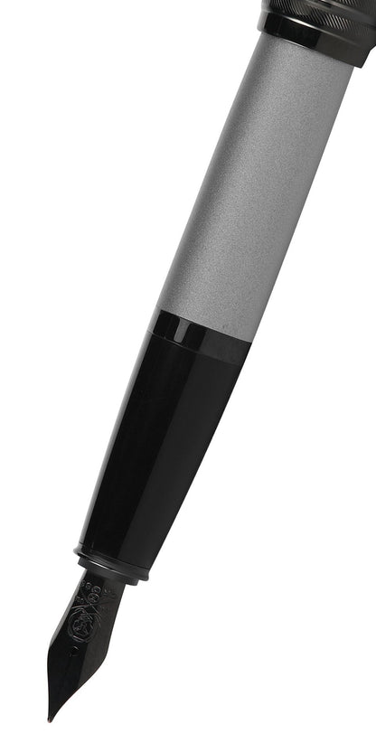 Bailey matte gray lacquer fountain pen with black nib and cap band by A.T. Cross on Tampa Home & Garden Store