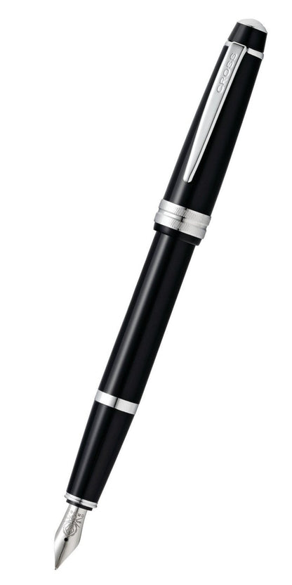 Bailey Light Black Resin Extra-Fine Nib Fountain Pen, black resin body with silver clip by Cross on Tampa Home & Garden Store