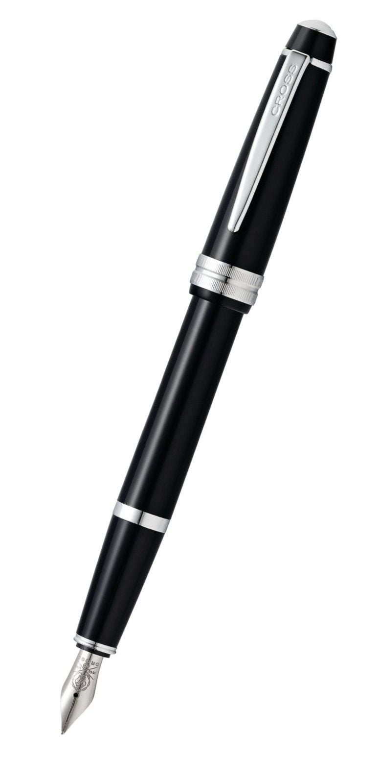 Bailey Light polished black resin fountain pen with fine nib Cross clip on Tampa Home & Garden Store