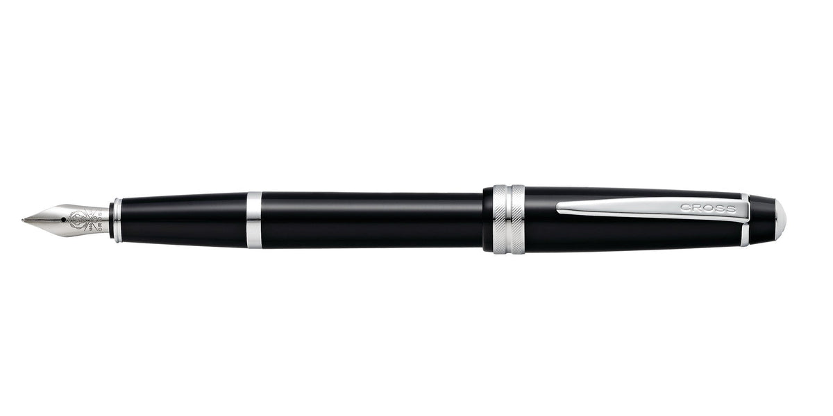 Cross Bailey Light polished black resin fountain pen with silver trim and fine nib on Tampa Home & Garden Store