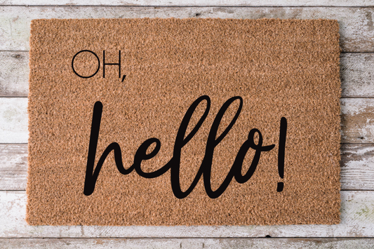 Oh Hello - Funny Door Mat - 30x18" Coir Door Mat - DECOE-CM-047