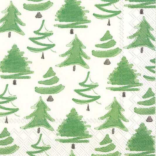 Petits sapins de Noël - Serviette de cocktail