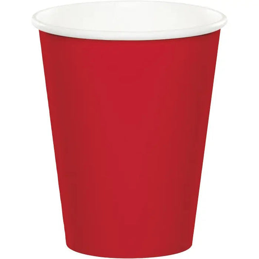 Gobelets en papier rouges de 255 ml pour boissons chaudes et froides