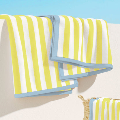 Cabana Cotton Beach Towel and Striped Border
