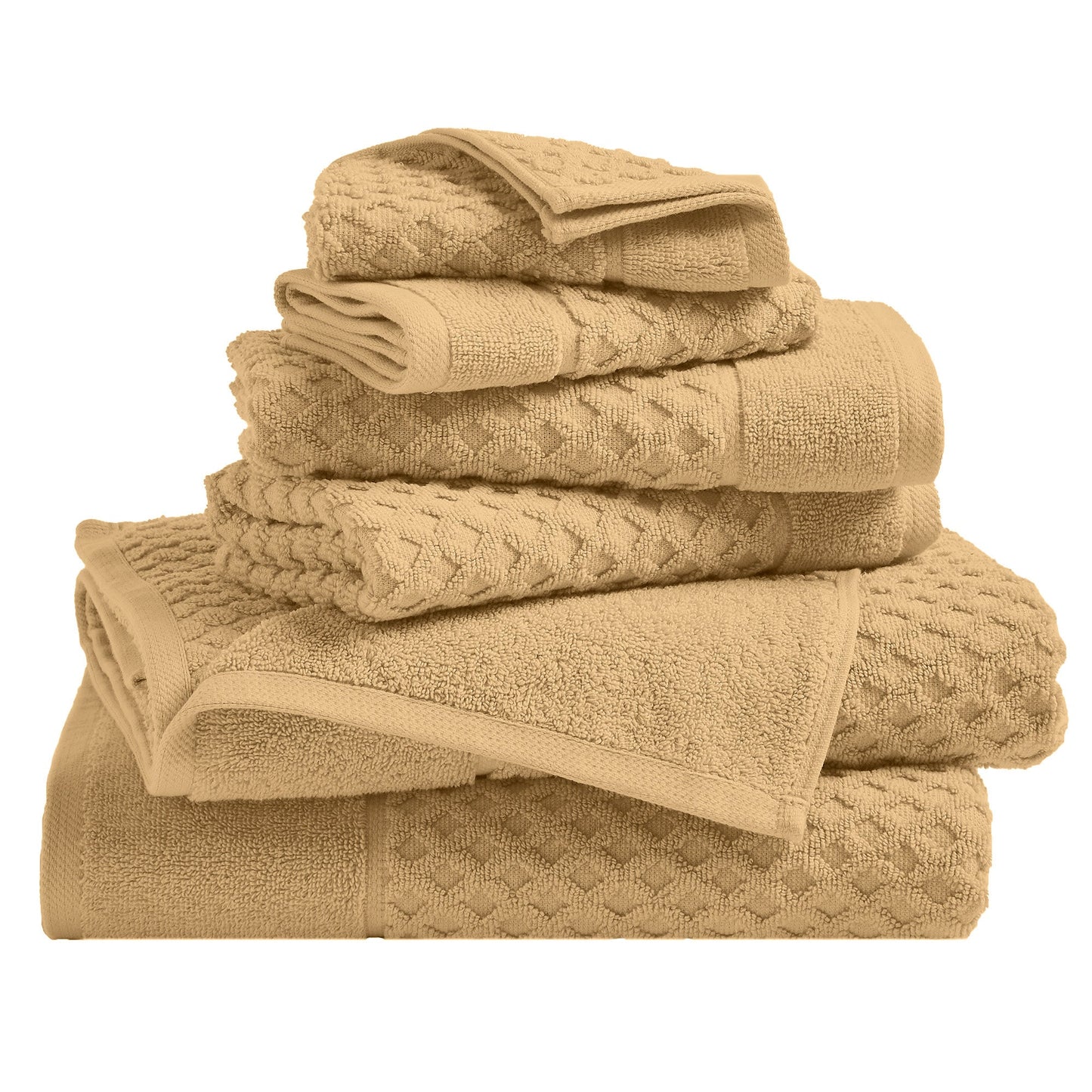 Cotton Diamond Waffle Weave Bath Towel Set