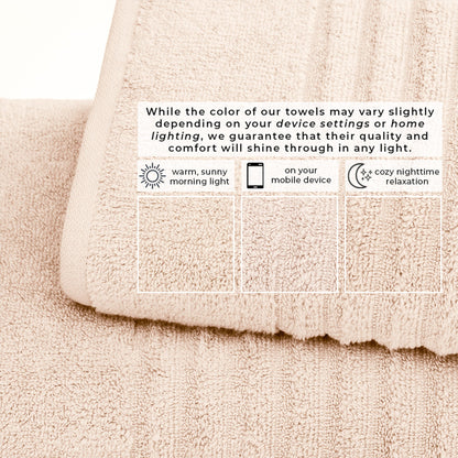 Luxury Combed Cotton and Ribbed Bath Towels