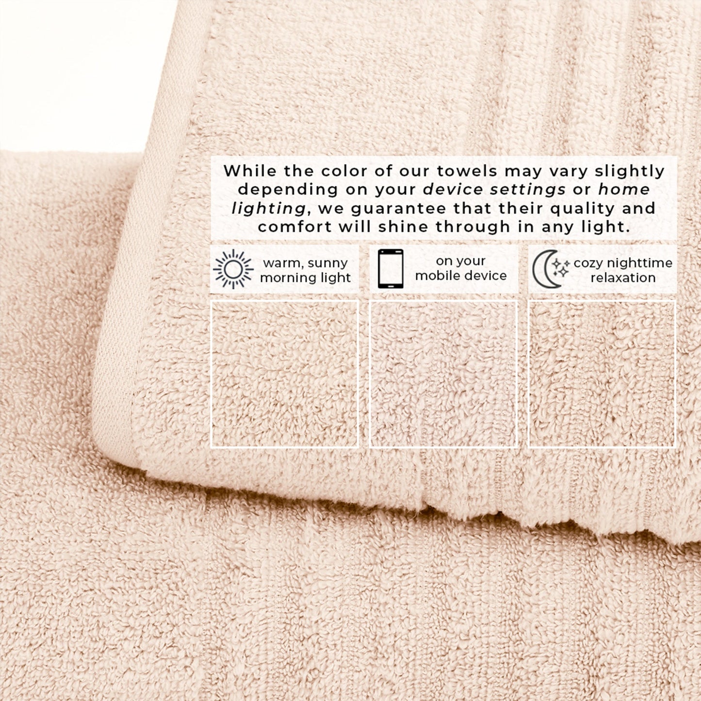 Luxury Combed Cotton and Ribbed Bath Towels