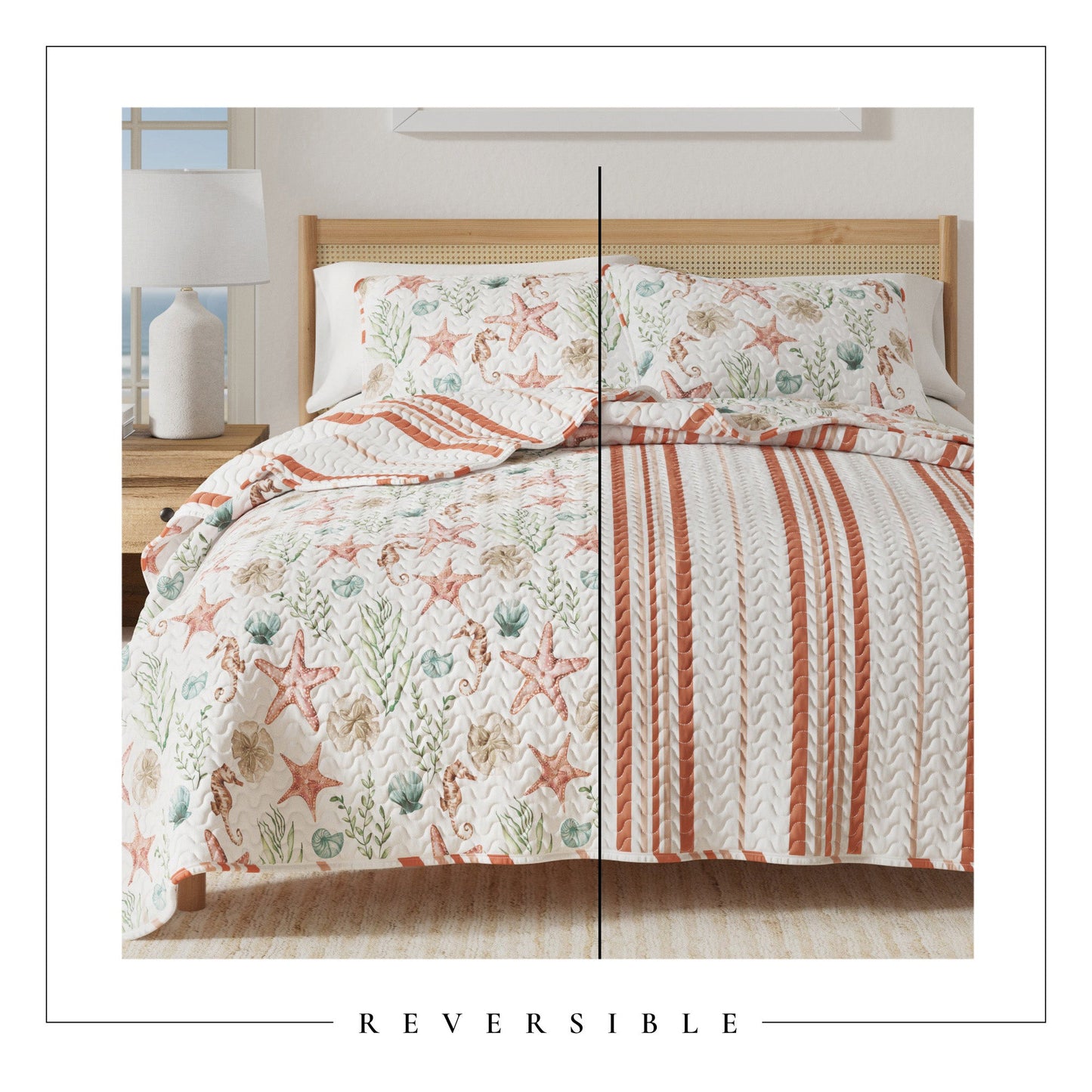 Castaway Coastal Quilt and Reversible Set
