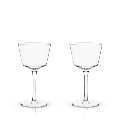 Raye Angled Crystal Nick and Nora Cocktail Glass