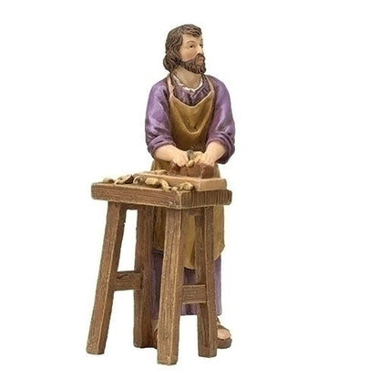 San José Obrero - Figura de la Natividad a escala de 4 pulgadas