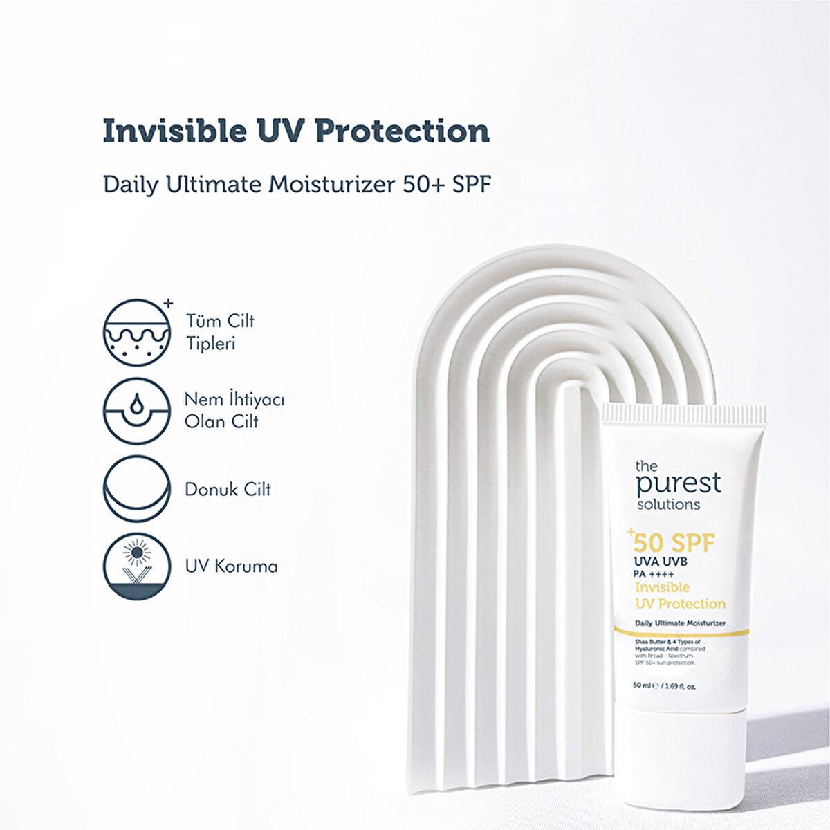 Face cream The Purest Solutions UV Moisturizer SPF50+ by Beauty Care Bag, white tube on Tampa Home & Garden Store