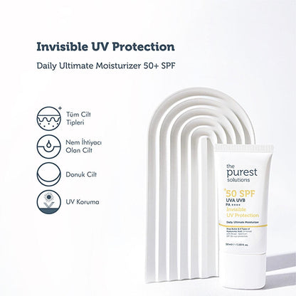 Face cream The Purest Solutions UV Moisturizer SPF50+ by Beauty Care Bag, white tube on Tampa Home & Garden Store