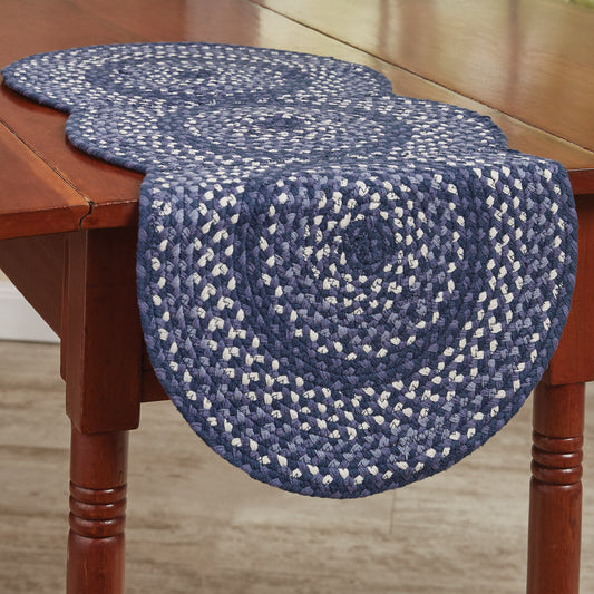 Chemin de table tressé - Pierre bleue - 15 x 34