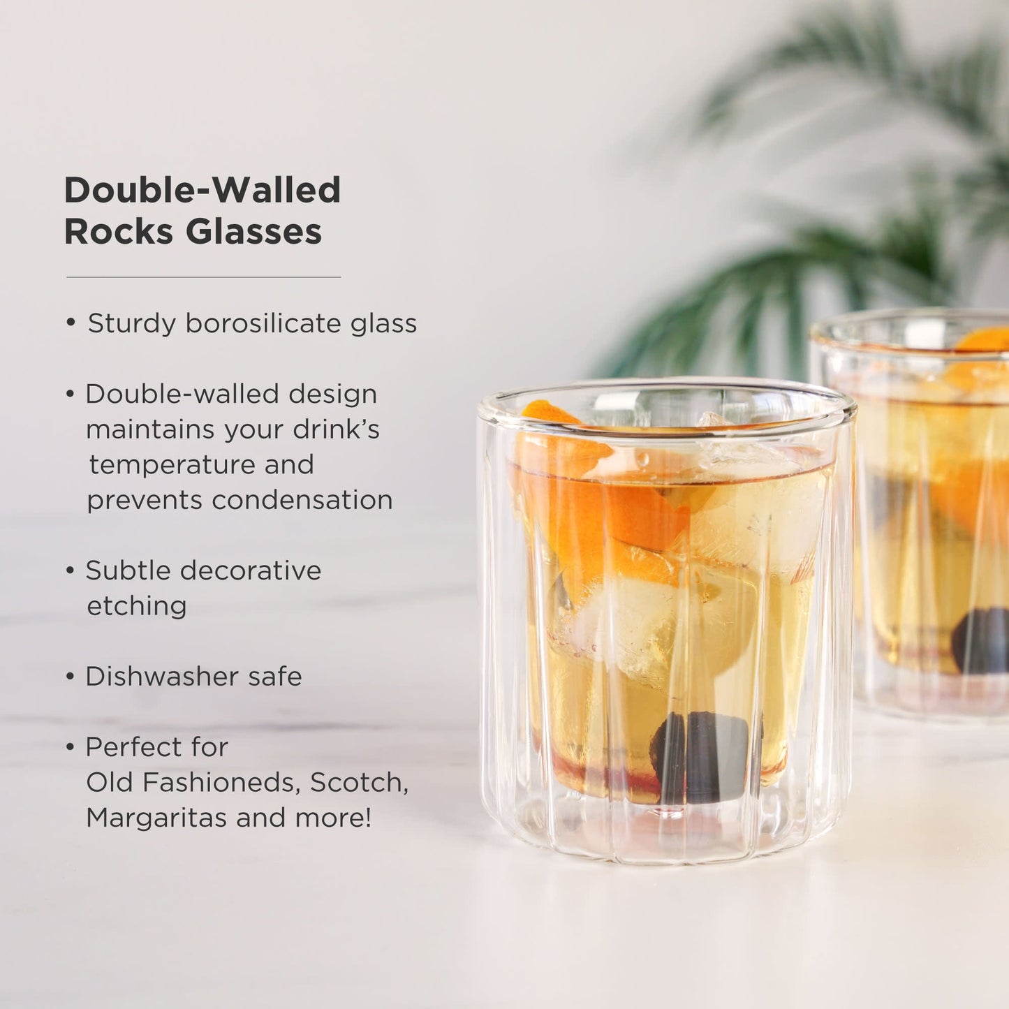 Double Walled Rock Glasses Set Of Two Clear