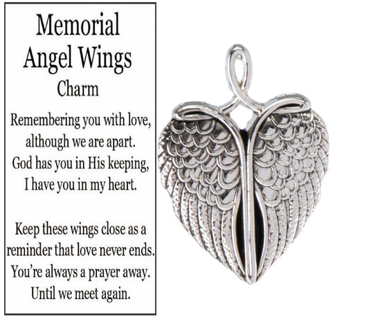 In Memorial Angel Wings Charm