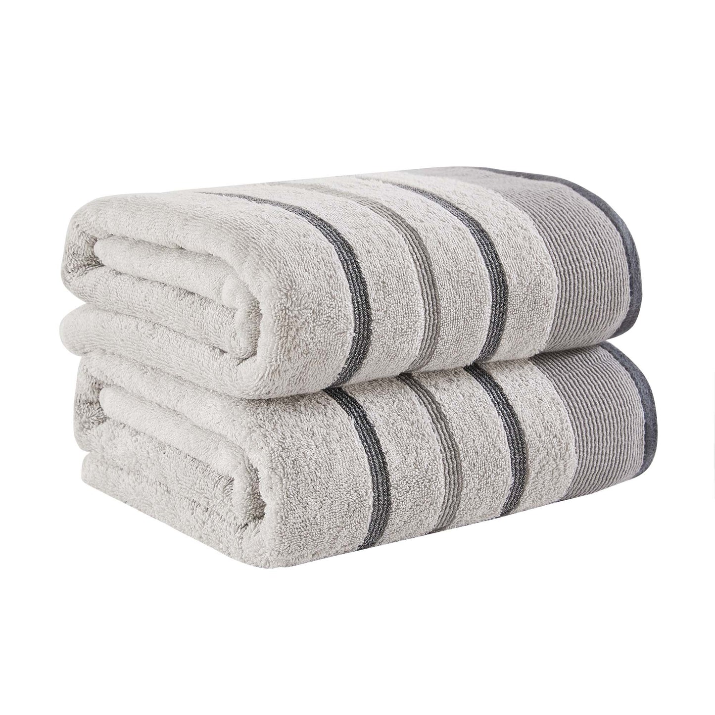 Soft Cotton Bath Towel Set and Stripe Detail