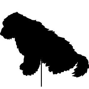 Old English Sheepdog garden stake in black metal by Rustica Ornamentals, set of 4 on Tampa Home & Garden Store