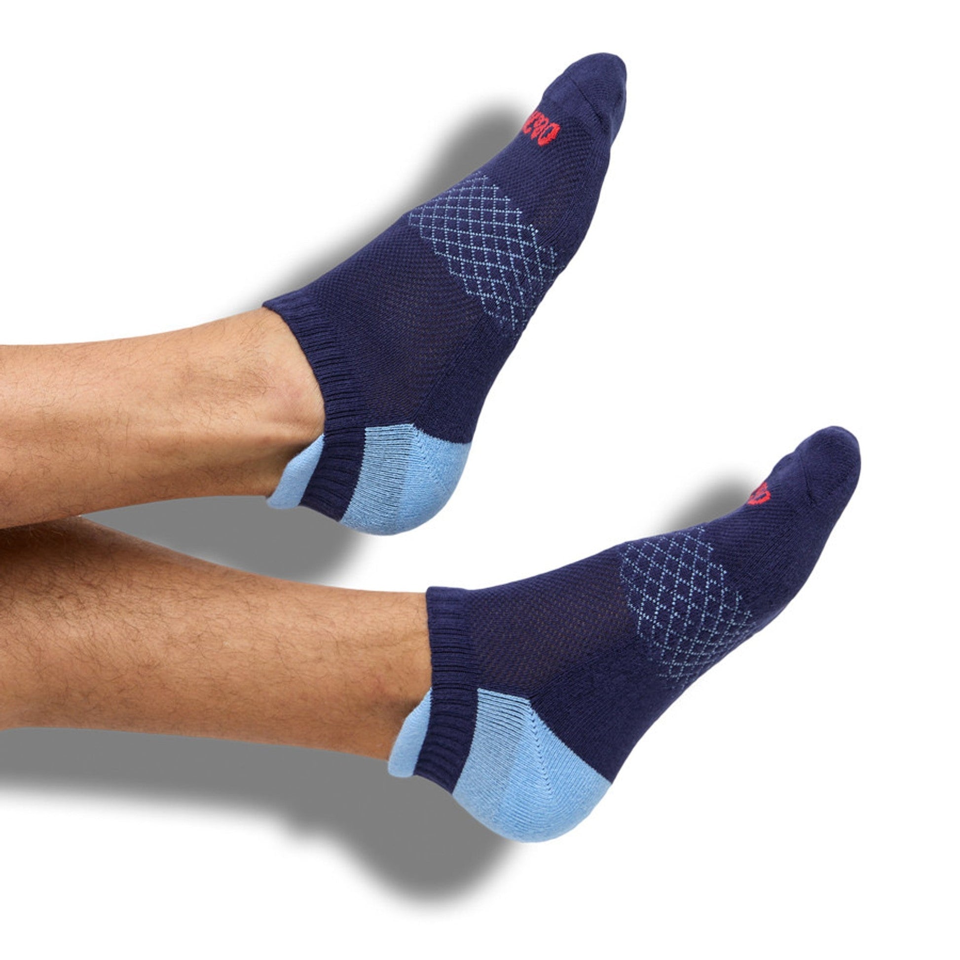 DeadSoxy Ole Miss ankle socks 2-pack navy with light-blue diamond lattice pattern on Tampa Home & Garden Store