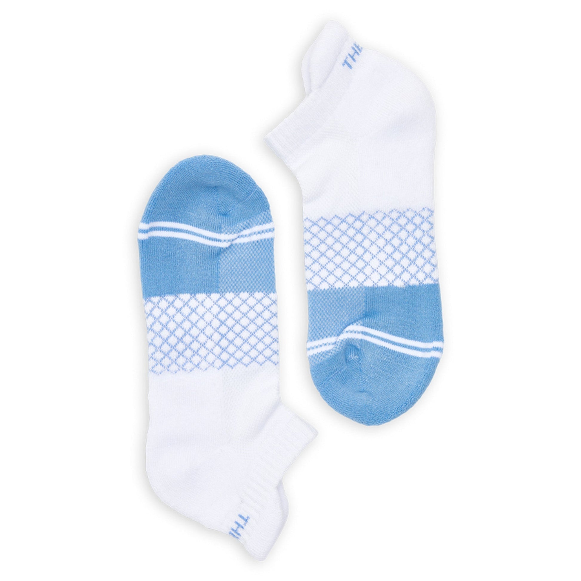 DeadSoxy Ole Miss Ankle Socks 2-Pack white lattice pattern ankle socks with blue toe on Tampa Home & Garden Store