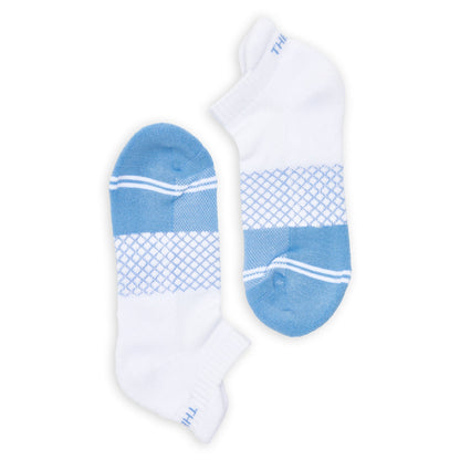 DeadSoxy Ole Miss Ankle Socks 2-Pack white lattice pattern ankle socks with blue toe on Tampa Home & Garden Store