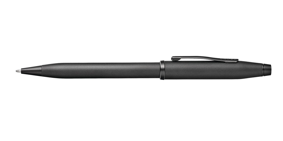 Century II Black PVD micro-knurl ballpoint pen by A.T. Cross, black textured metal body on Tampa Home & Garden Store